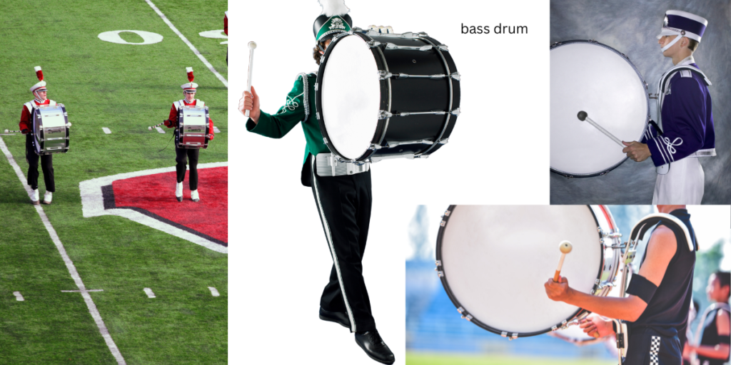 Collage of bass drum pictures