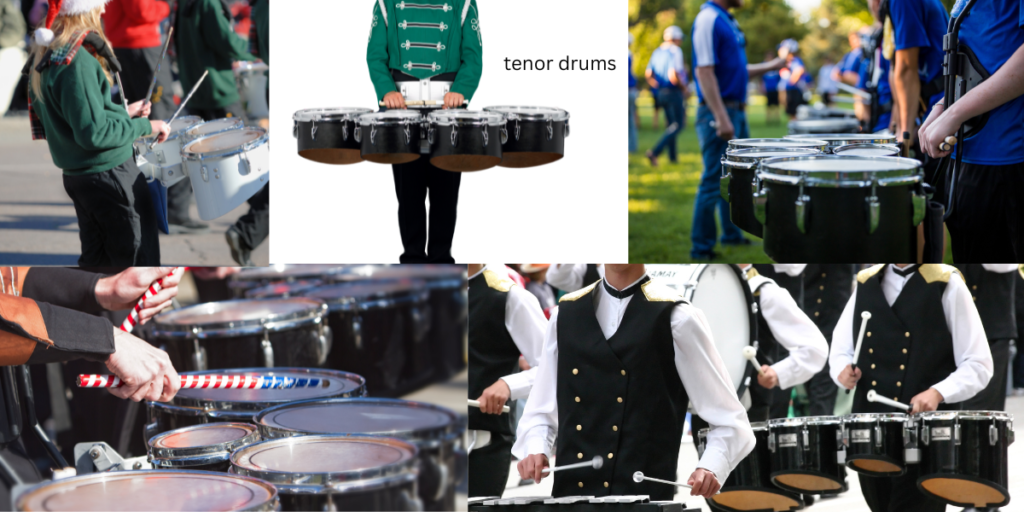 Collage of tenor drum pictures