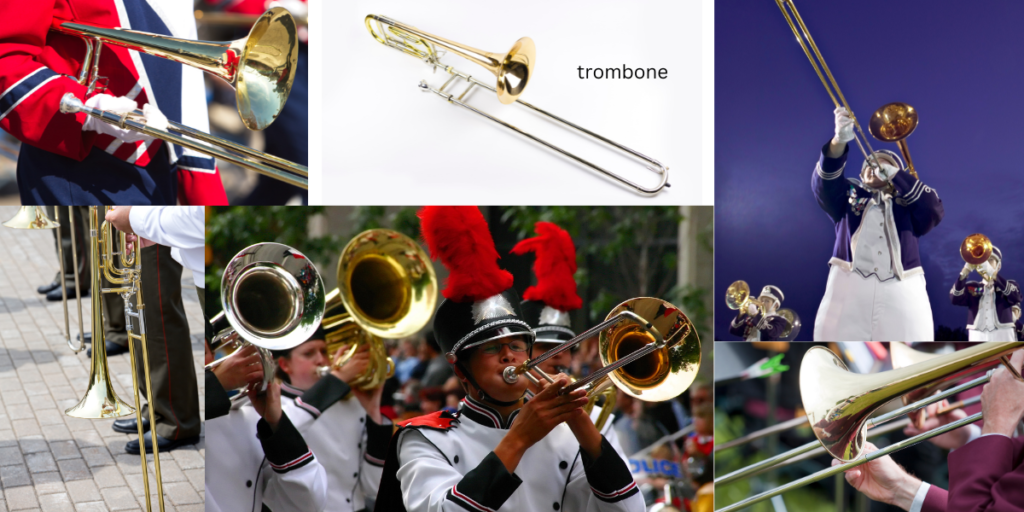 Collage of trombone pictures